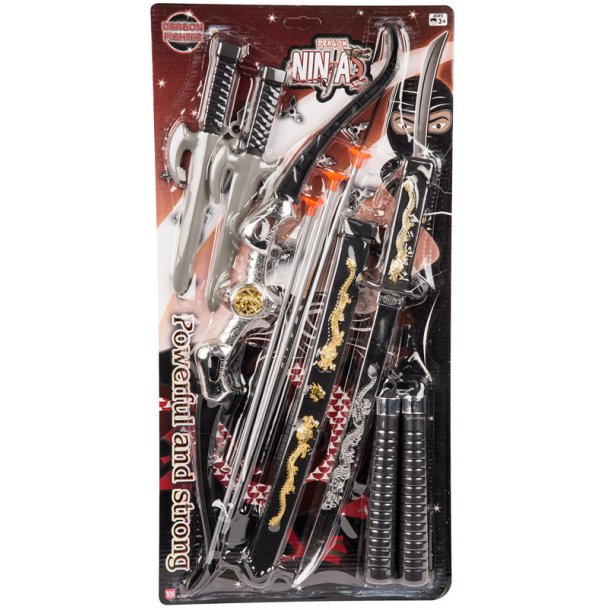 Ninjaset med svärd och båge