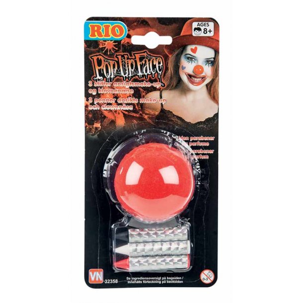 Flerfärgad clownnäsa för halloween