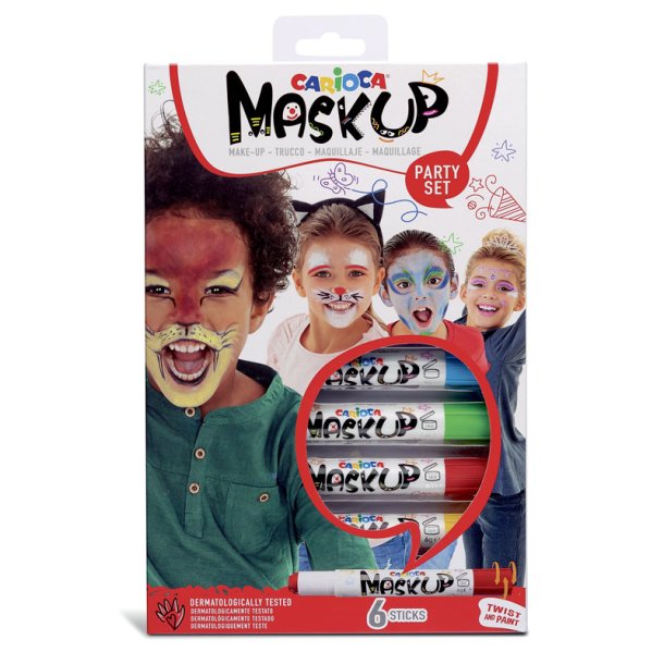 Carioca 6x ansiktsmålningstillbehör Mardi Gras