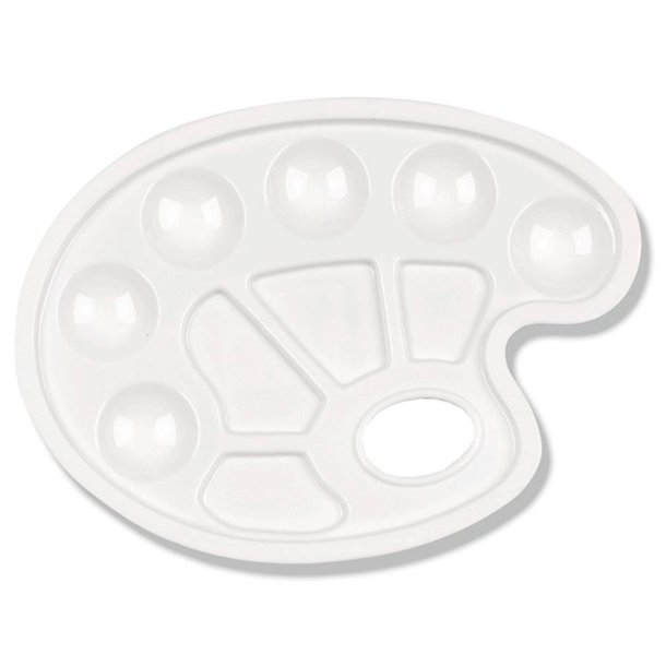 Färgpalett i vit plast med 10 fack