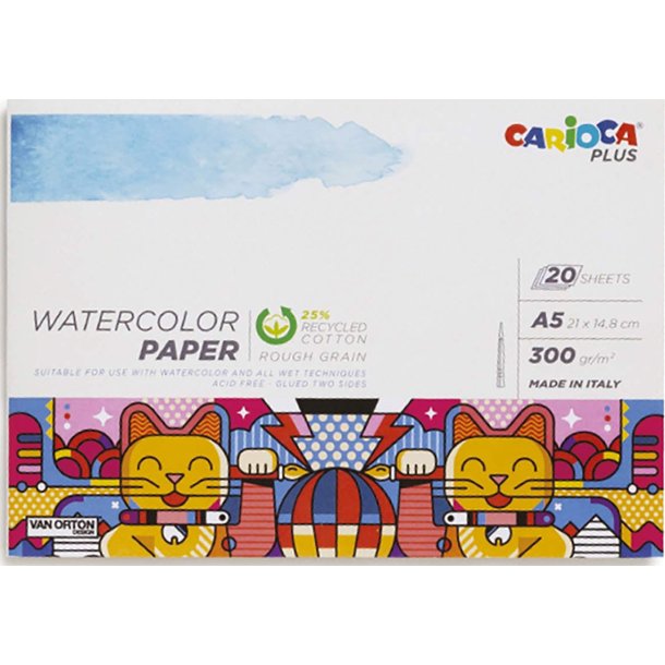 Carioca Plus A5 Akvarellpapper 300 g Vitt