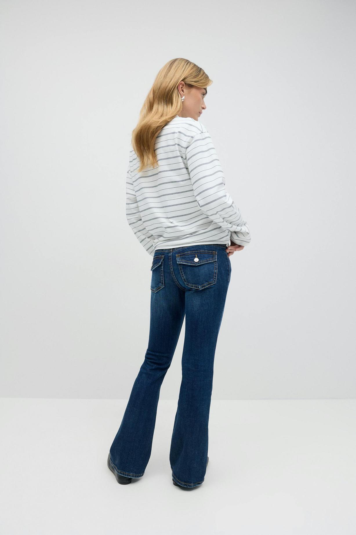 Y2k low bootcut jeans - Blå - Dam - Gina Tricot