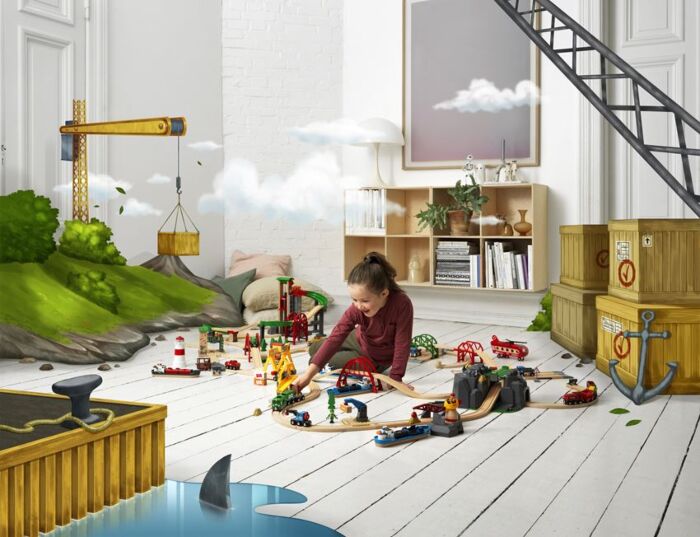 BRIO World Lyft och Last Lager Set