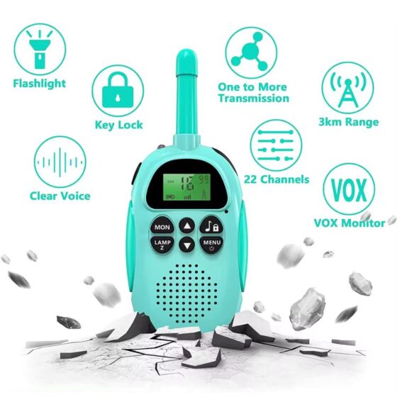 Barnens walkie talkie med ficklampa 3 km