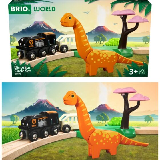 BRIO World runt tågset med dinosaurier