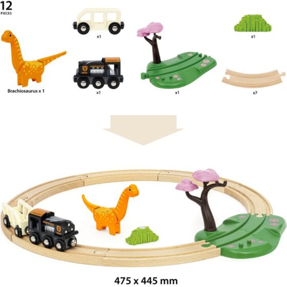 BRIO World runt tågset med dinosaurier