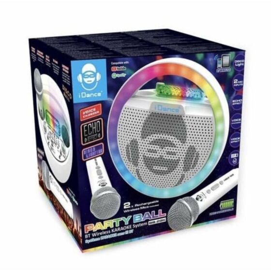 iDance Party Ball Karaokehögtalare med Mikrofoner