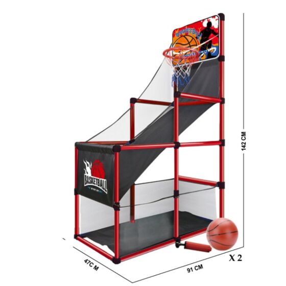 Basketbollspel med korg och stativ 142 cm