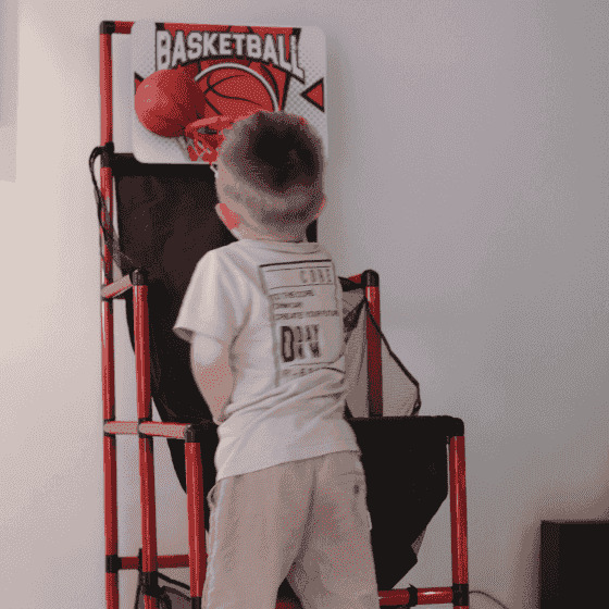 Basketbollspel med korg och stativ 142 cm