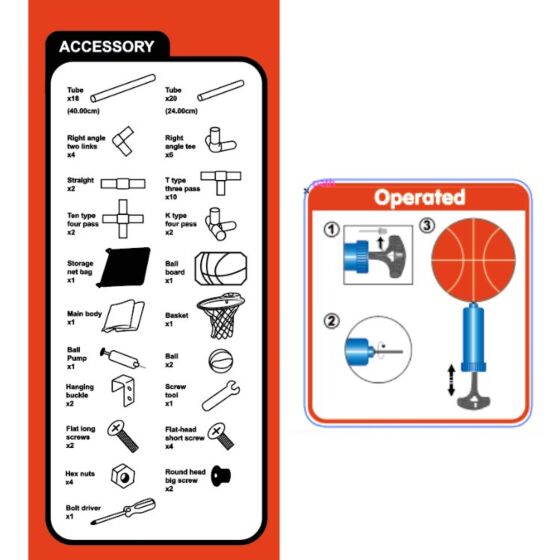 Basketbollspel med korg och stativ 142 cm