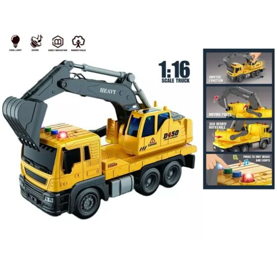 Leksakslastbil med Grävmaskinsarm och Ljus