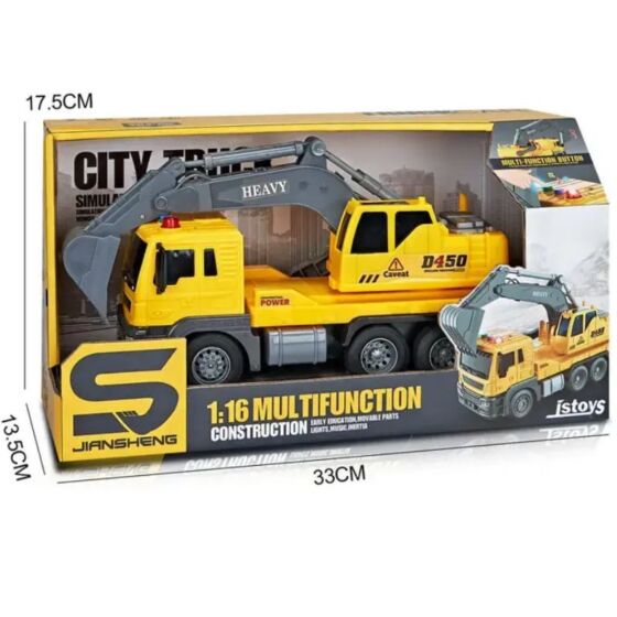 Leksakslastbil med Grävmaskinsarm och Ljus