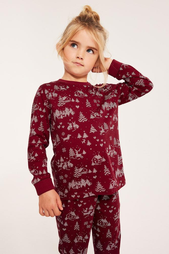 Ljusrosa mönstrad pyjamas för barn