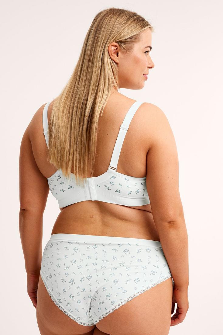 Mönstrad bygellös seamless bh offwhite