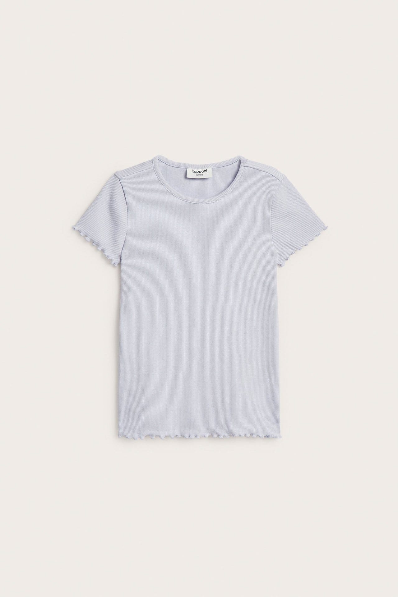 Kortärmad ribbad lila barntröja