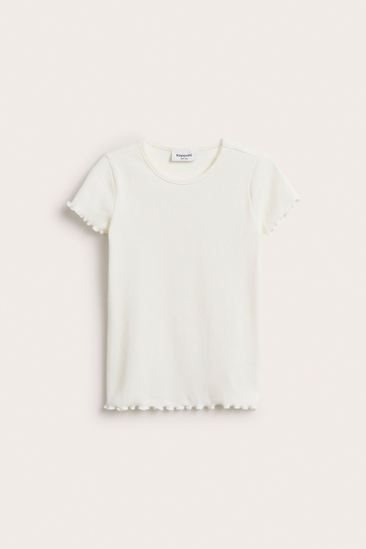 Kortärmad ribbad lila barntröja