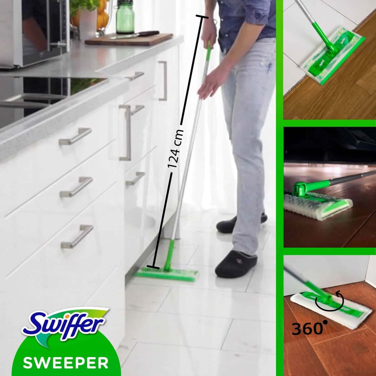 Swiffer Sweeper Startkit med mop och golvdukar
