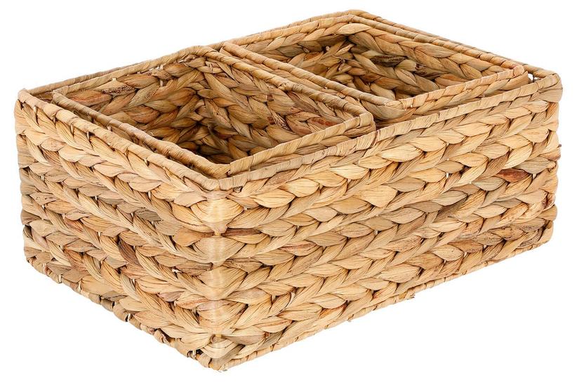 Förvaringskorgar i naturmaterial, 3-pack