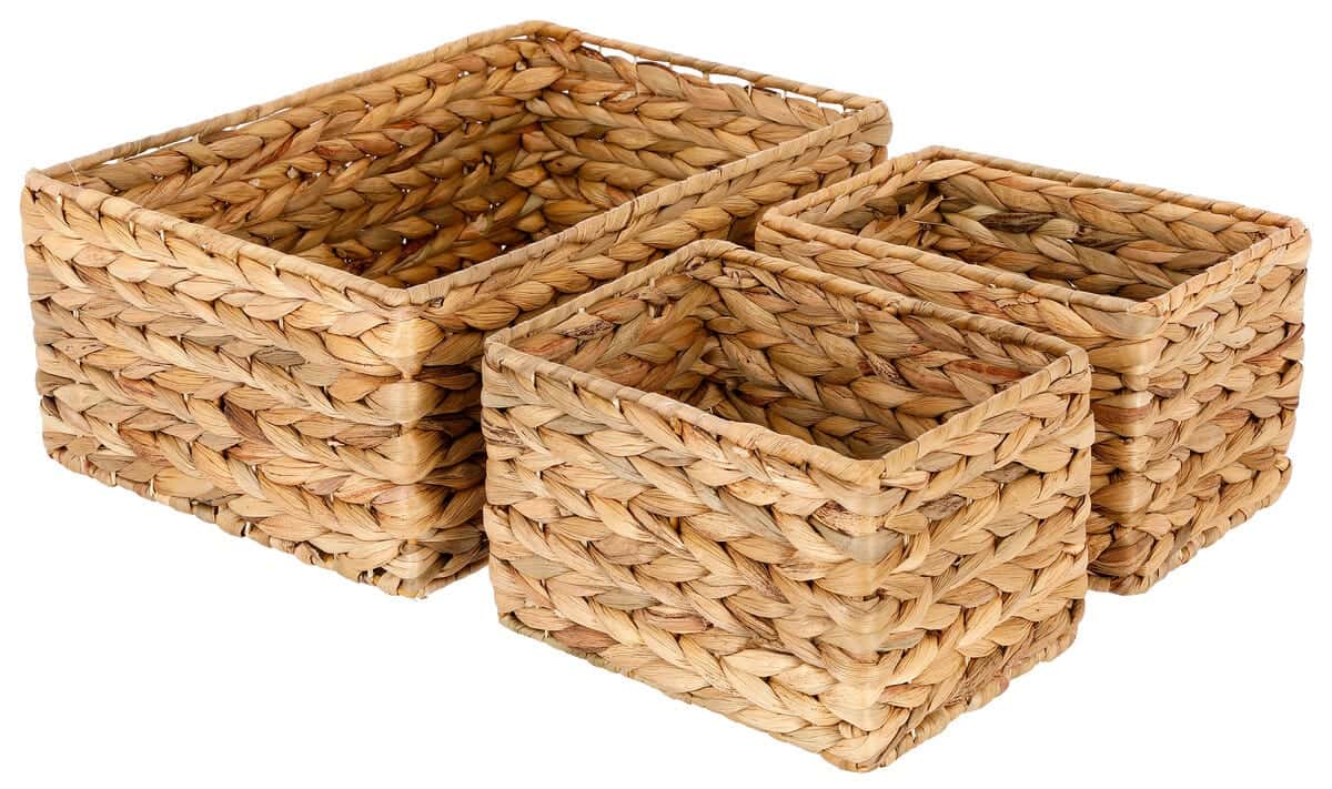 Förvaringskorgar i naturmaterial, 3-pack