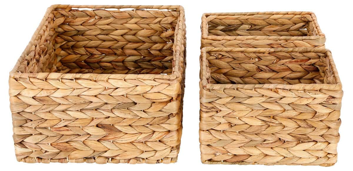 Förvaringskorgar i naturmaterial, 3-pack