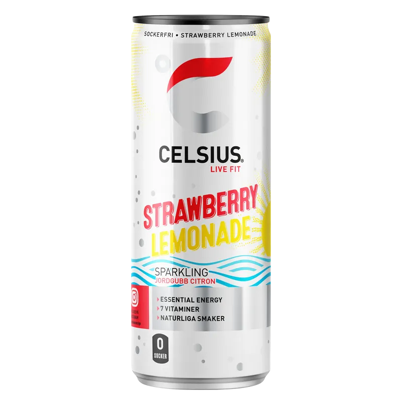 24-Pack Celsius Strawberry Lemonade 355ml