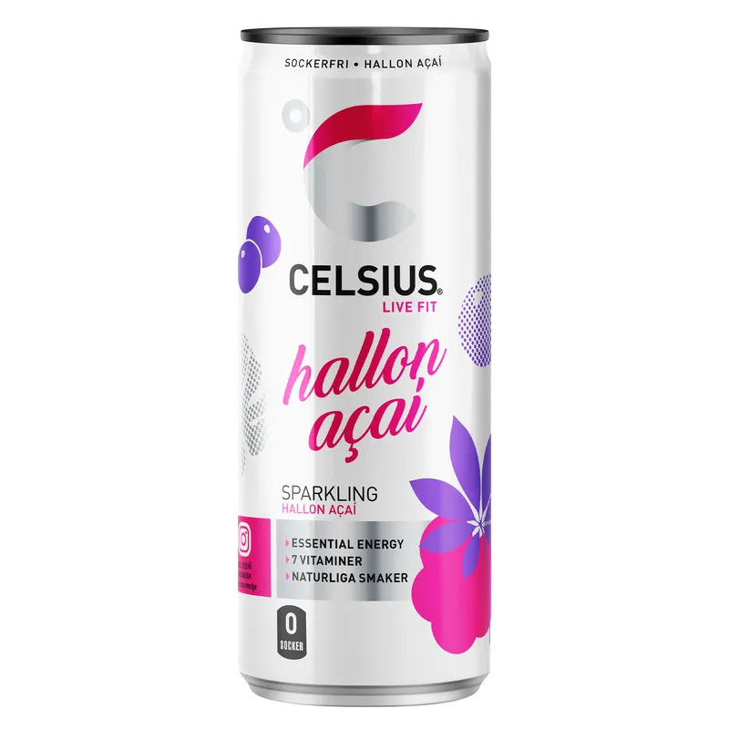 24-Pack Celsius Hallon Acai 355 ml