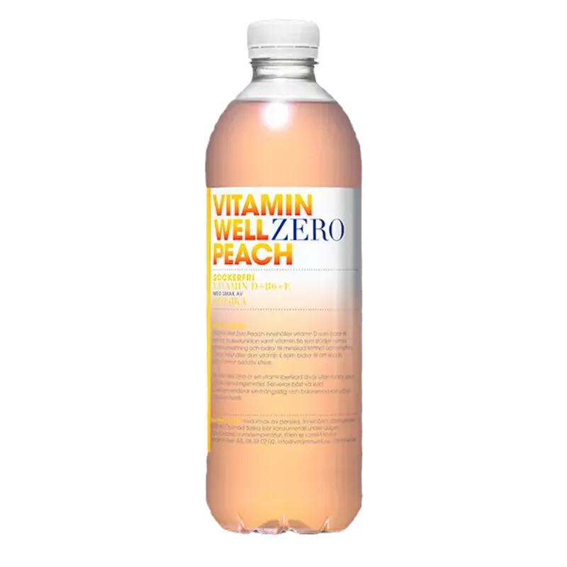 12 x Vitamin Well Zero Peach 500 ml