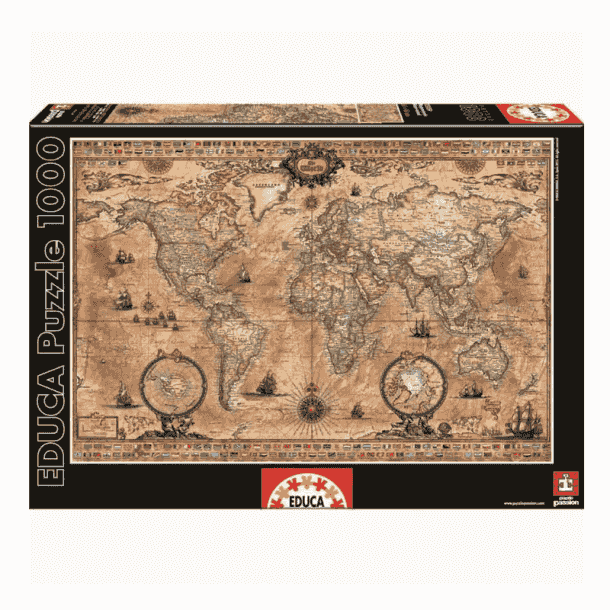 Educa Antik Världskarta Pussel 1000 Bitar