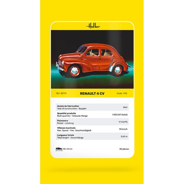 Heller Renault 4 CV Modellbil 1:43