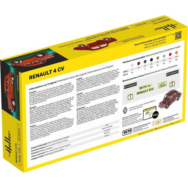 Heller Renault 4 CV Modellbil 1:43