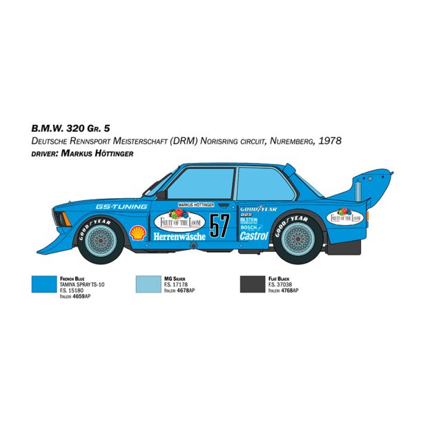 Italeri 1:24 BMW 320 Grupp 5 Modellbil
