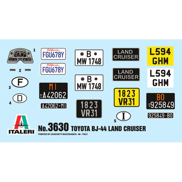 Italeri 1:24 Toyota BJ44 Land Cruiser Byggsats