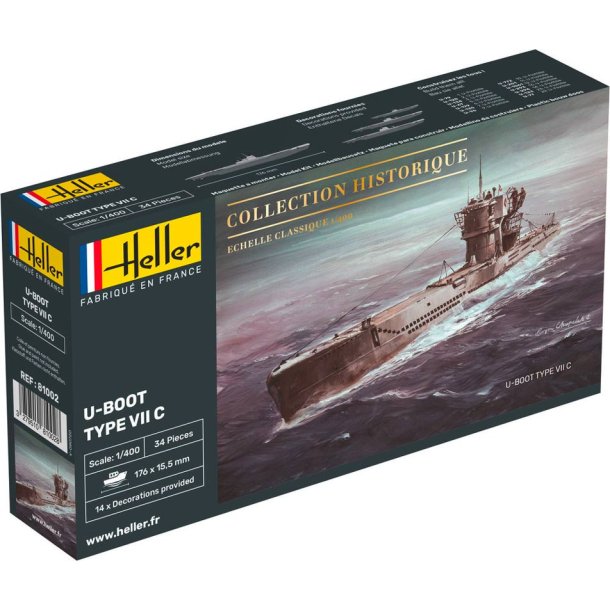 Tysk ubåt Typ VII C WWII skala 1:72