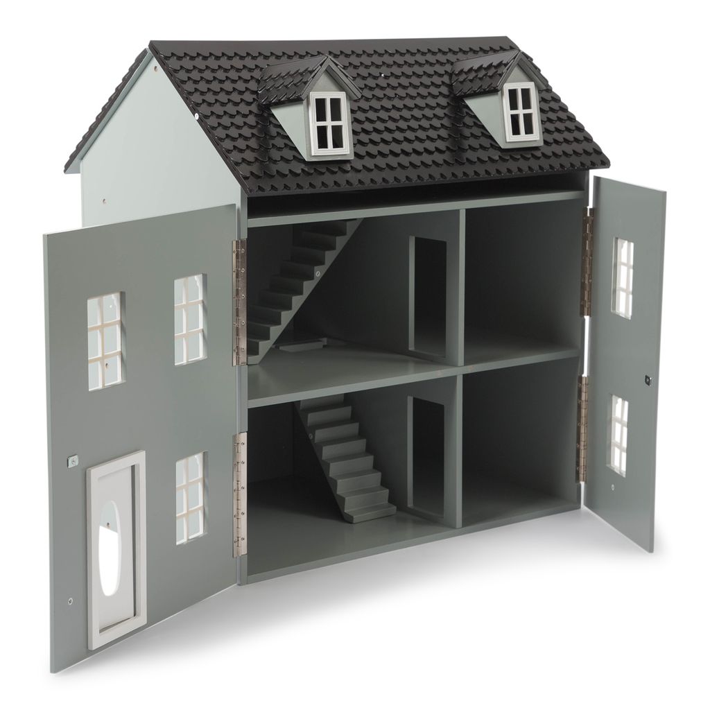 Klassiskt Grått Dockhus för Barn