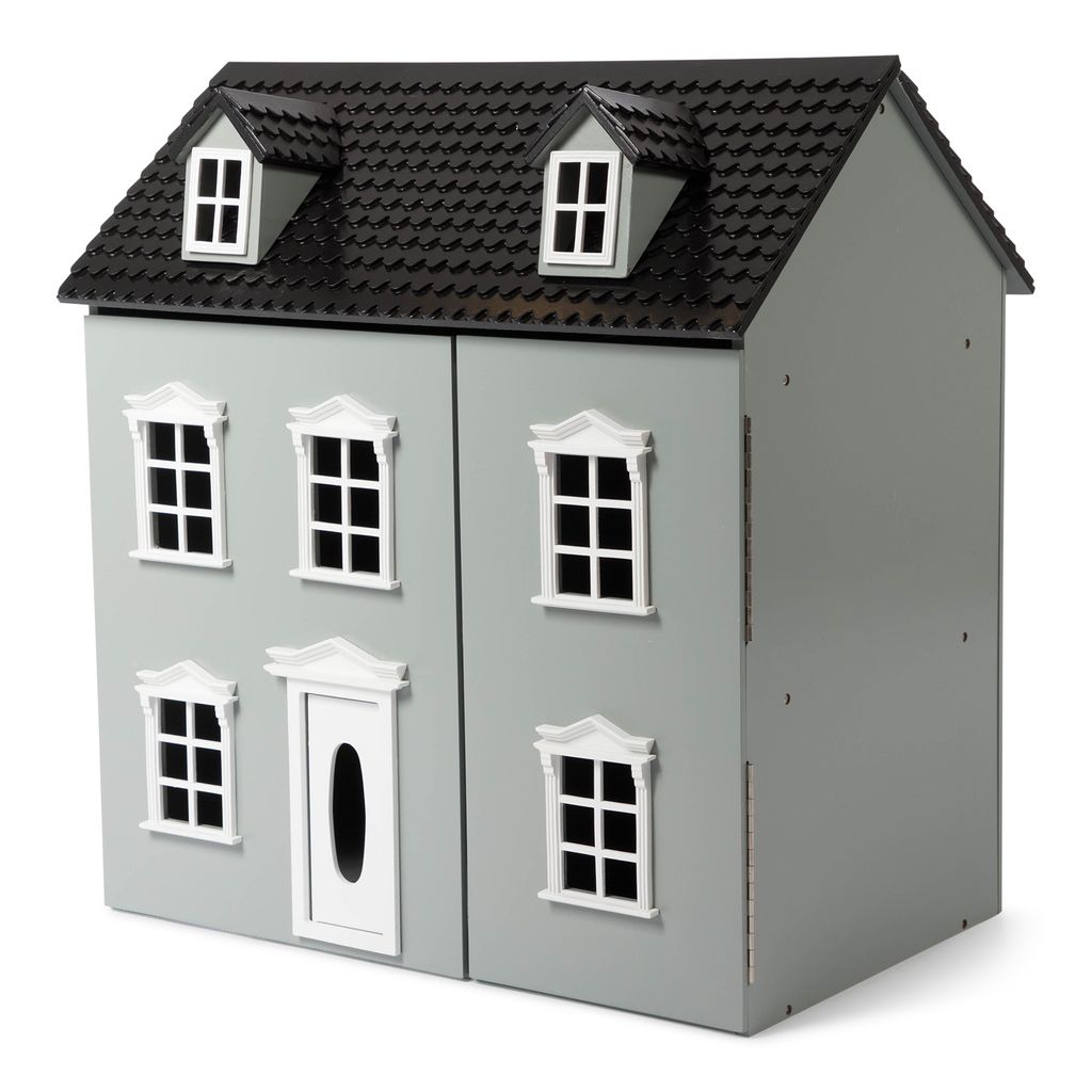 Klassiskt Grått Dockhus för Barn
