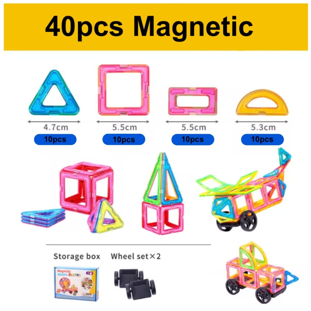Magnetiska Byggklossar med 40 Delar