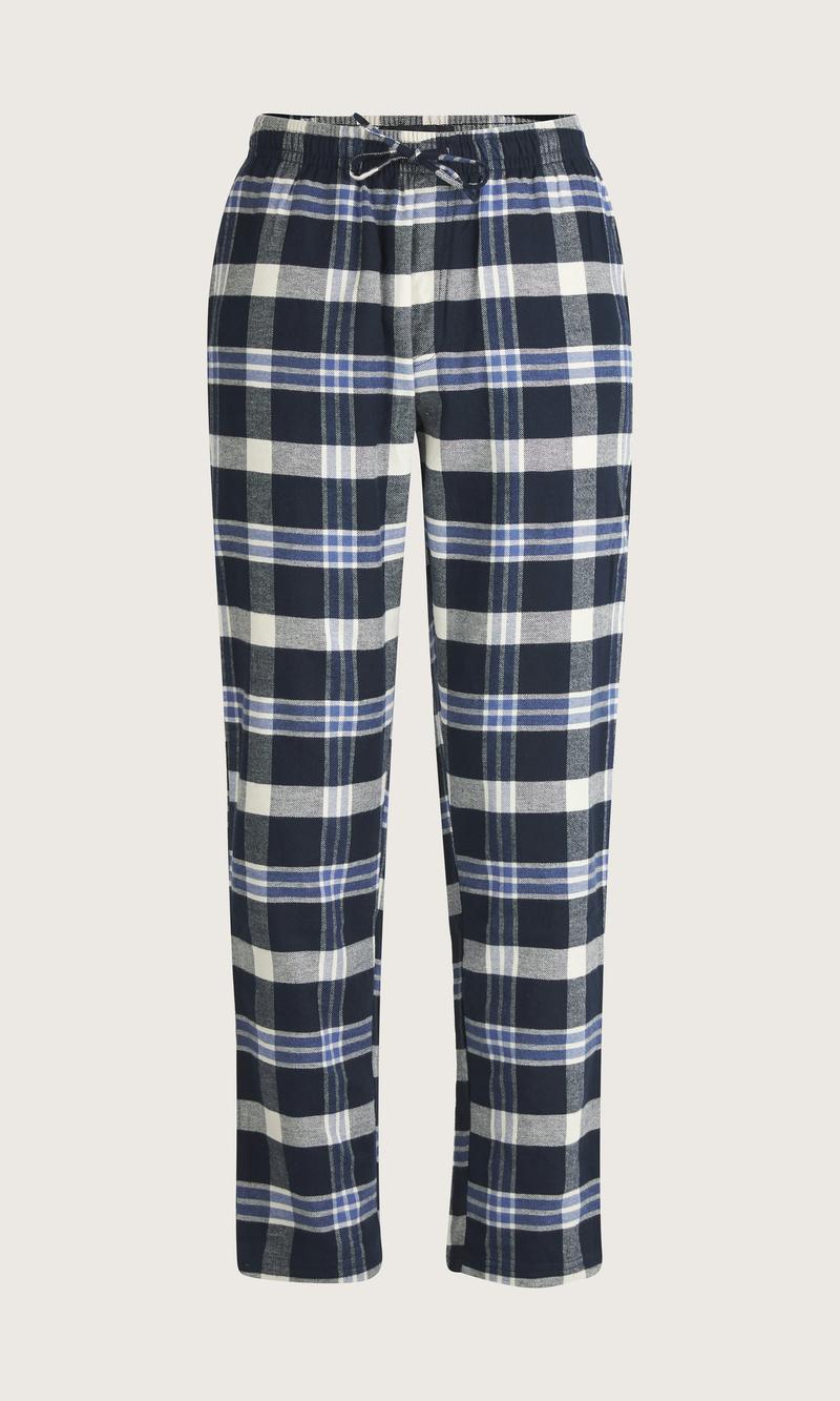 Blå Flanellpyjamasbyxa för Herr