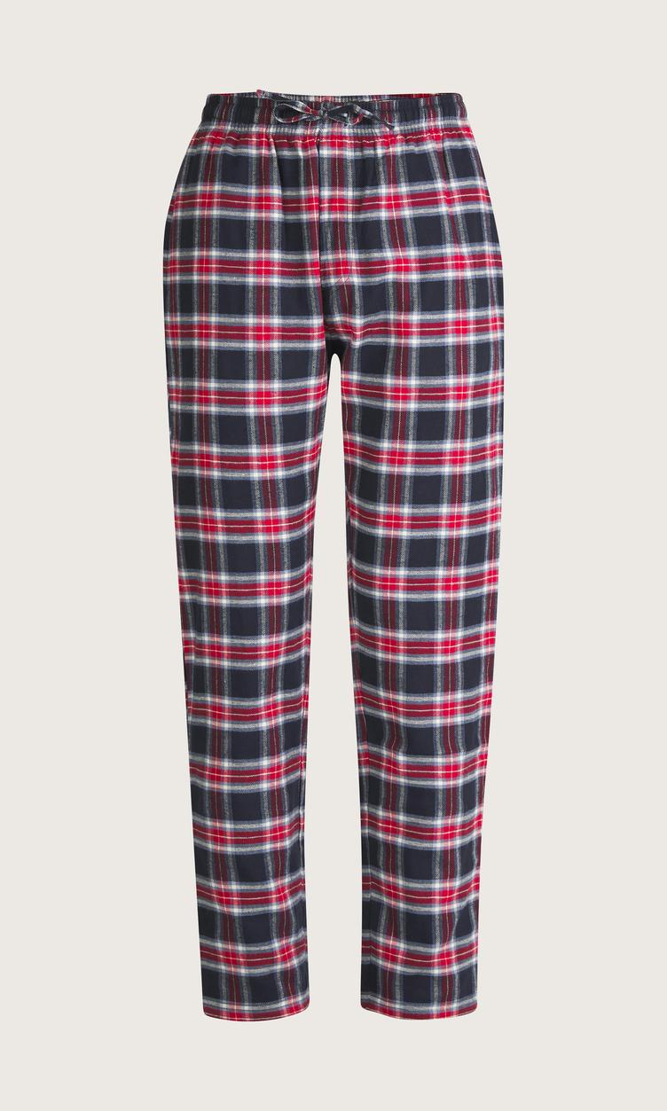 Blå Flanellpyjamasbyxa för Herr