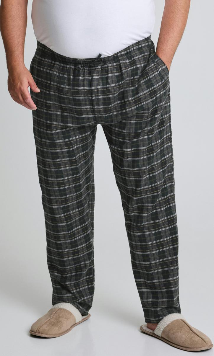 Mörkgrön Flanellpyjamasbyxa för Herr