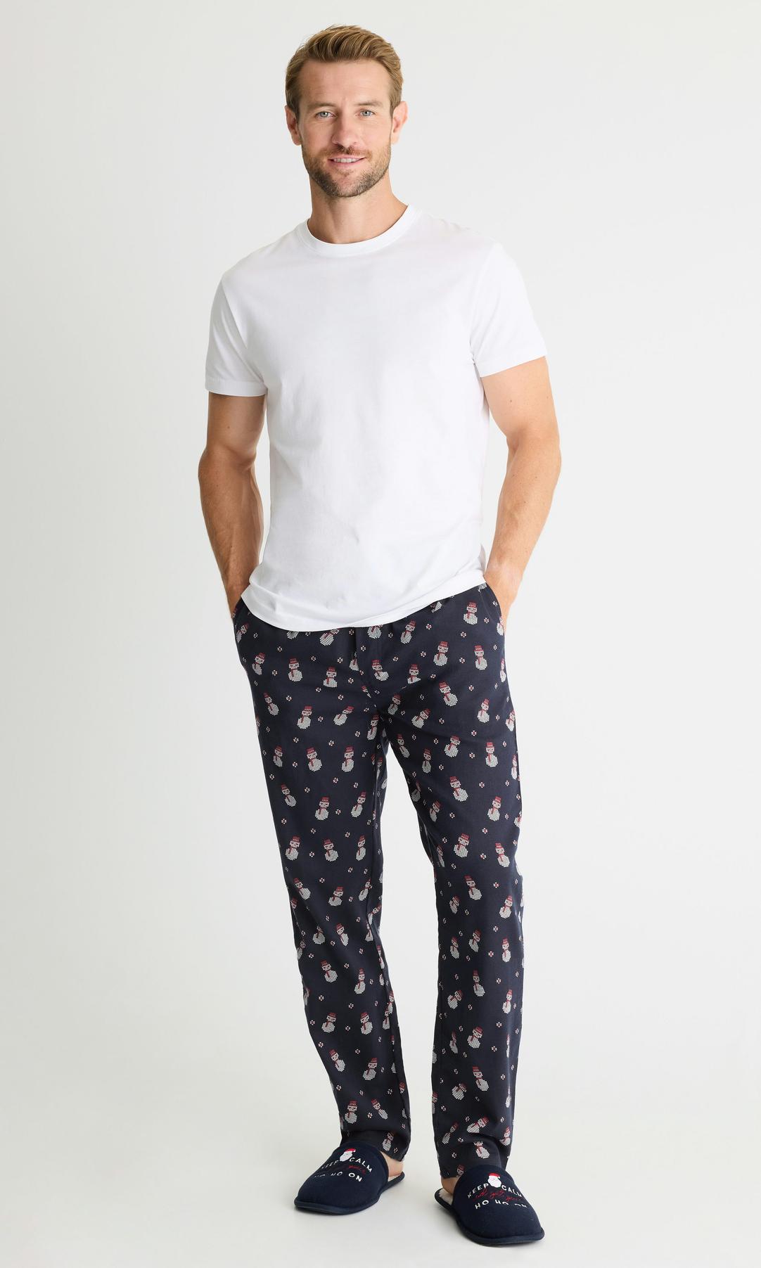 Mörkblå Julpyjamasbyxor för Herr