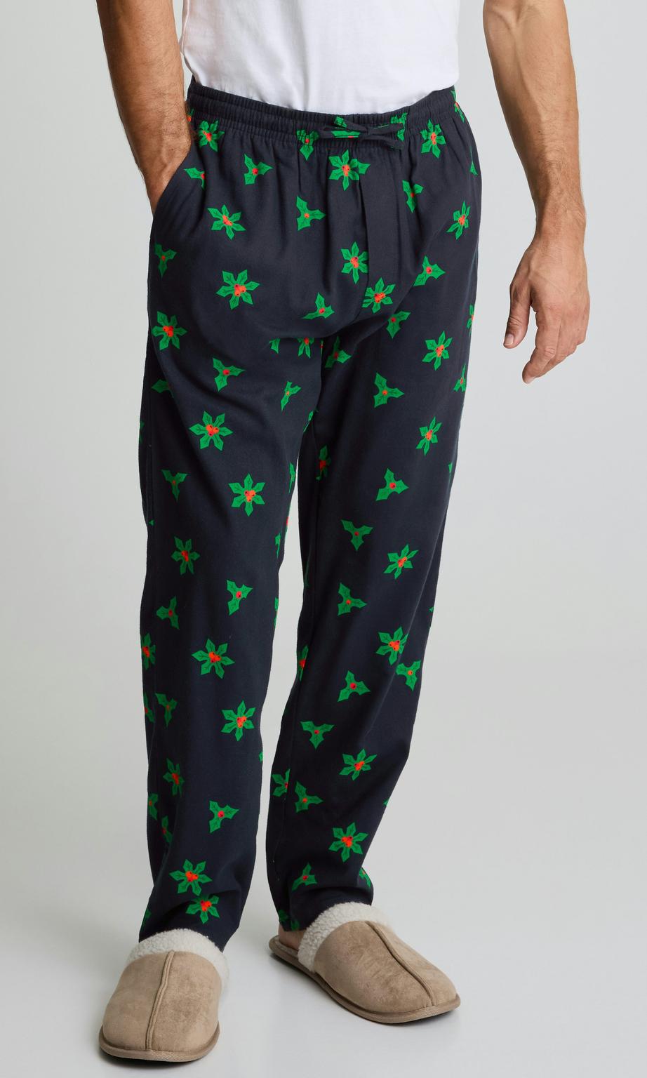 Marinblå Julpyjamasbyxor för Herr