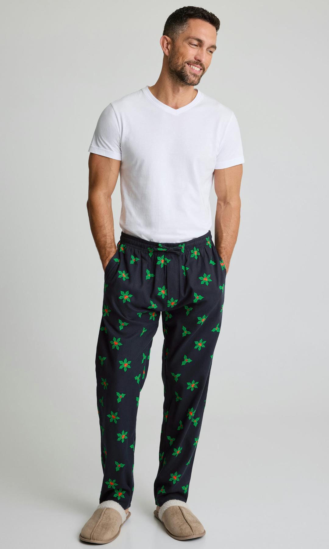 Marinblå Julpyjamasbyxor för Herr