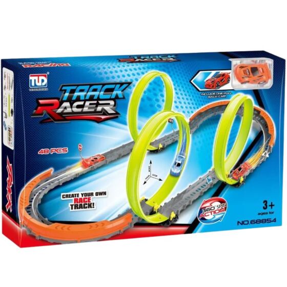 Racingbana med 3 loopar och 1 bil