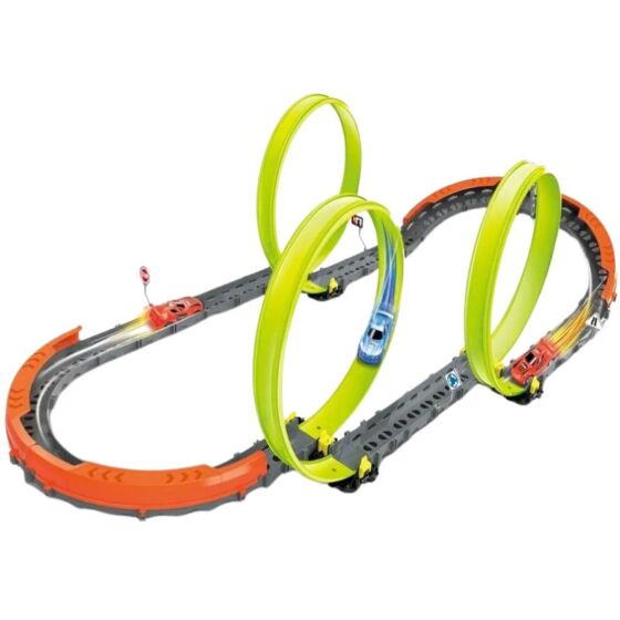 Racingbana med 3 loopar och 1 bil