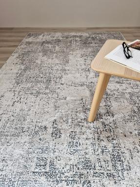 Amber Vintage Grå Tvättbar Matta
