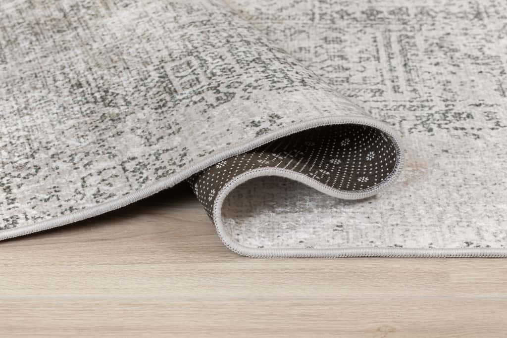 Amber Vintage Grå Tvättbar Matta
