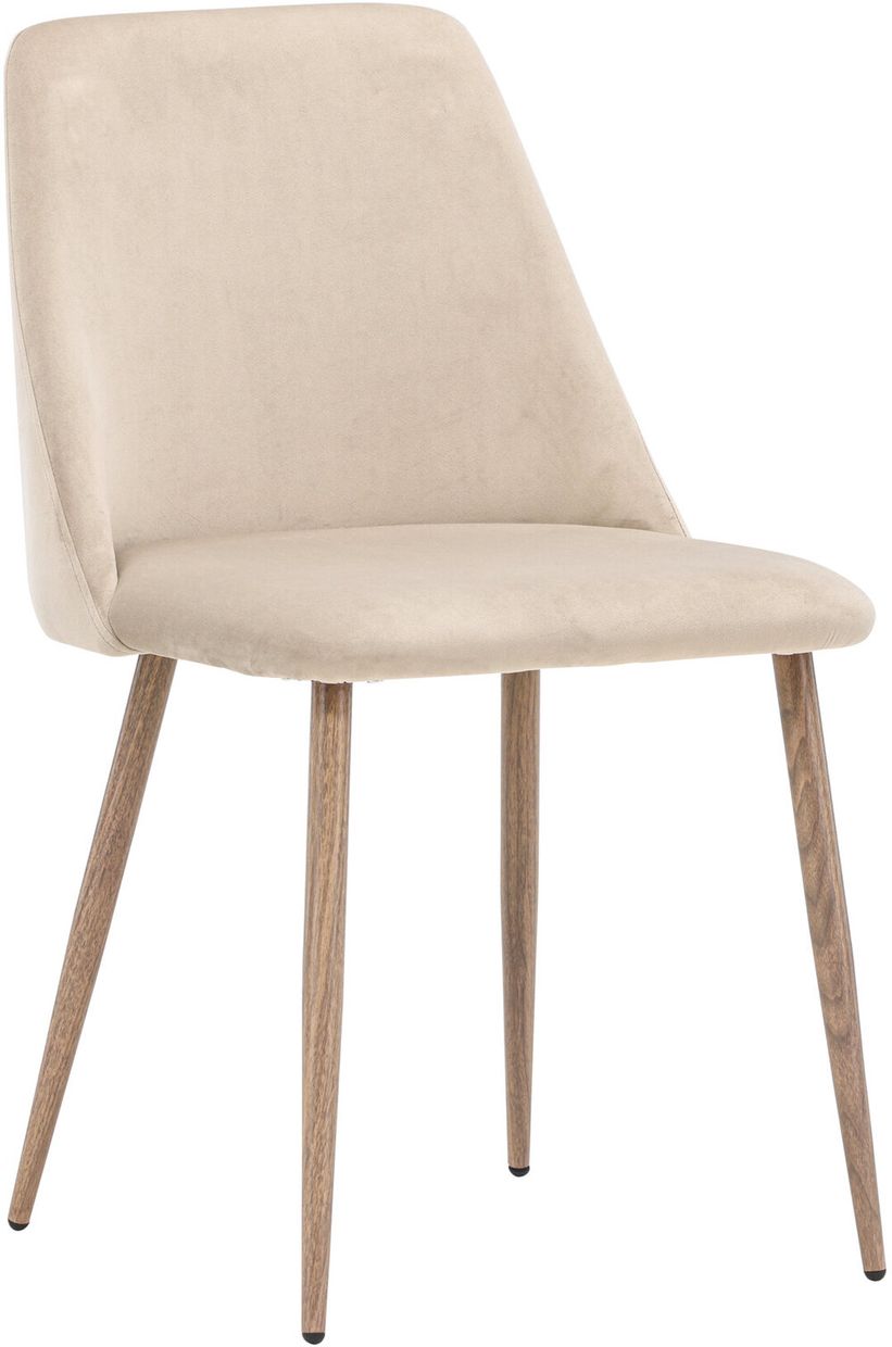 Hult matstol mörk valnöt och brun tyg