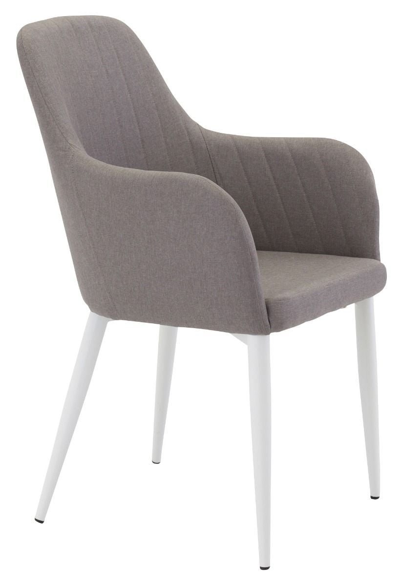 Elegant Comfort Karmstol Grå med Vita Ben