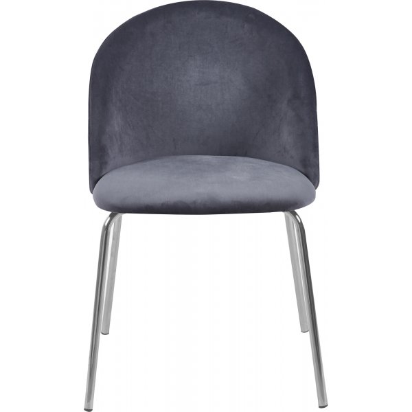 Grå stol med kromade ben Plaza