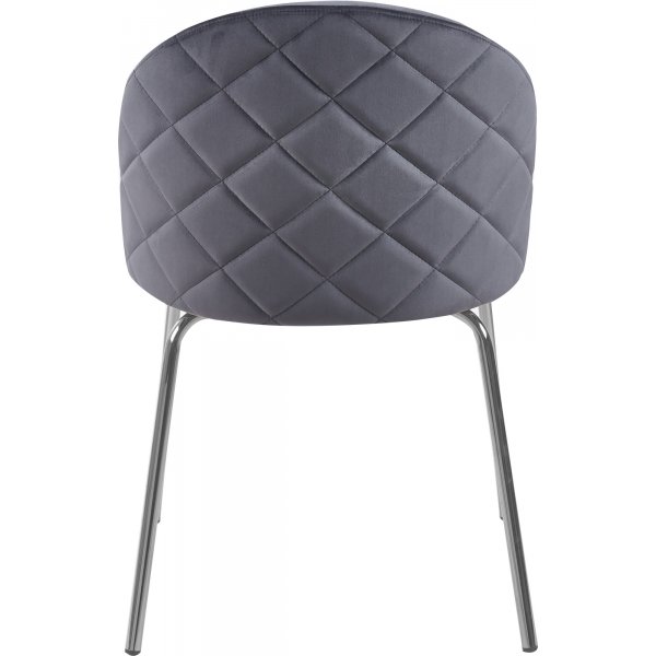 Grå stol med kromade ben Plaza